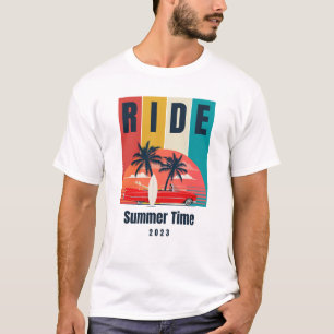 Rot-Gelb-Retro-Sommerzeit T-Shirt