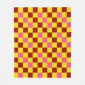 Rot Gelb Rosa Karomuster Design Fleecedecke (Vorderseite)