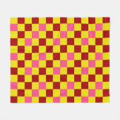 Rot Gelb Rosa Karomuster Design Fleecedecke (Vorderseite (Horizontal))