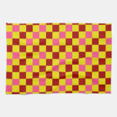 Rot Gelb Rosa Karomuster Design Geschirrtuch (Horizontal)