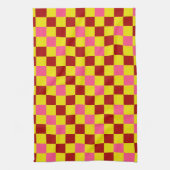 Rot Gelb Rosa Karomuster Design Geschirrtuch (Vertikal)