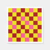 Rot Gelb Rosa Karomuster Design  Serviette (Vorderseite)