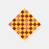 Rot Gelb Rosa Karomuster Design  Serviette (Ecke)
