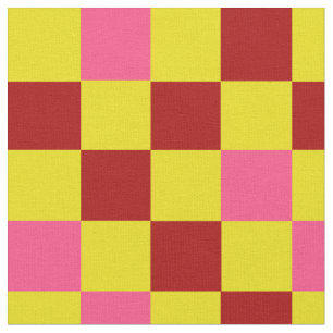 Rot Gelb Rosa Karomuster Design Stoff