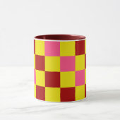 Rot Gelb Rosa Karomuster Design  Tasse (Zentrum)