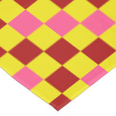 Rot Gelb Rosa Karomuster Design  Tischdecke (Schrägansicht)