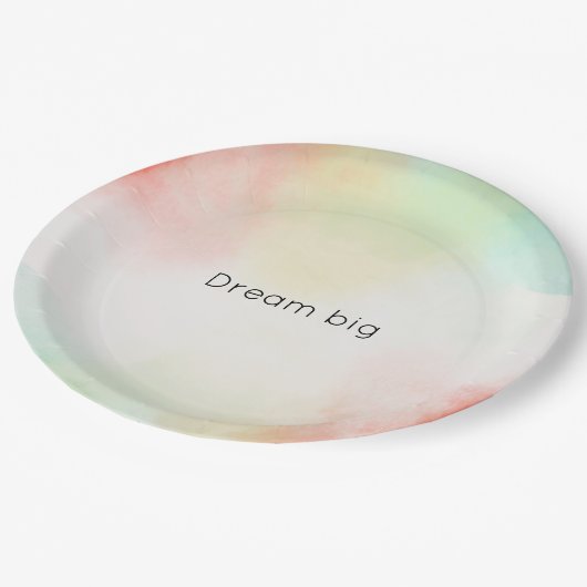 Rot-Gelb-Rose-Gefärbte Krawatte Pappteller (Schrägansicht)