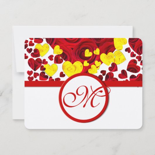 Rot-Gelb-Rose-Herz-UAWG RSVP Karte (Rückseite)