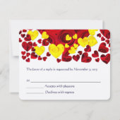 Rot-Gelb-Rose-Herz-UAWG RSVP Karte (Vorderseite)
