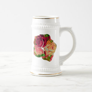 Rot-Gelb-Rosen-Motif Bierglas