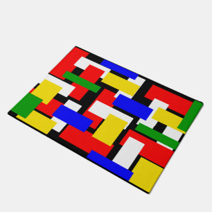 Rot, Gelb, Schwarz, Blau und Grün Fußmatte