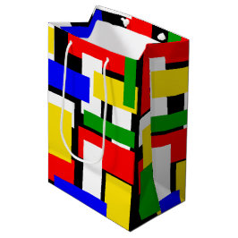 Rot, Gelb, Schwarz, Blau und Grün Mittlere Geschenktüte
