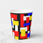Rot, Gelb, Schwarz, Blau und Grün Pappbecher (Links)
