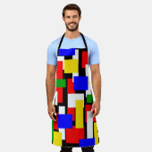Rot, Gelb, Schwarz, Blau und Grün Schürze (Getragen)