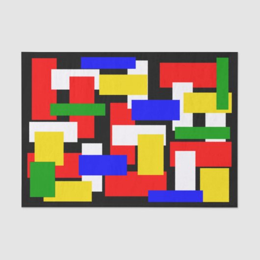 Rot, Gelb, Schwarz, Blau und Grün Seidenpapier (Vorderseite)