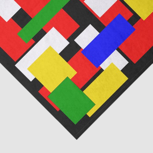 Rot, Gelb, Schwarz, Blau und Grün Seidenpapier (Ausschnitt)