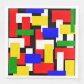 Rot, Gelb, Schwarz, Blau und Grün Serviette (Vorderseite)