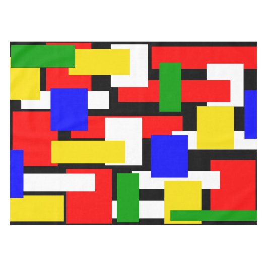 Rot, Gelb, Schwarz, Blau und Grün Tischdecke (Vorderseite (Horizontal))