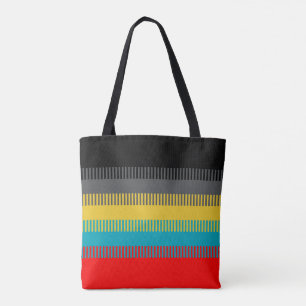 Rot-Gelb-Schwarz-Grau-Abstraktes Muster Tasche