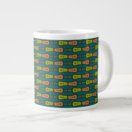 Rot, Gelb, Schwarz, Stammes auf Aquamarin; Jumbo-T Jumbo-Tasse