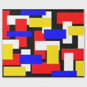 Rot, Gelb, Schwarz und Blau Geschenkpapier (Flach)