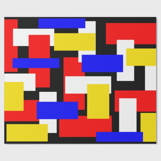 Rot, Gelb, Schwarz und Blau Geschenkpapier (Flach)