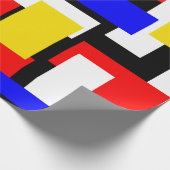 Rot, Gelb, Schwarz und Blau Geschenkpapier (Ecke)