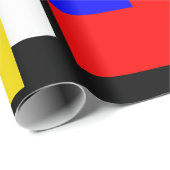 Rot, Gelb, Schwarz und Blau Geschenkpapier (Rolleneckpunkt)