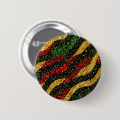 Rot-Gelb-Schwarze Wellen des festlichen Glitzer Button (Vorne & Hinten)