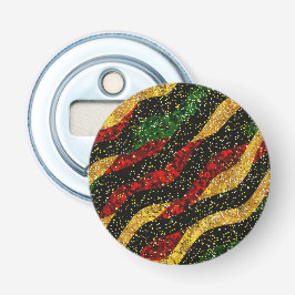 Rot-Gelb-Schwarze Wellen des festlichen Glitzer Flaschenöffner