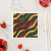 Rot-Gelb-Schwarze Wellen des festlichen Glitzer Serviette (Beispiel)