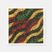 Rot-Gelb-Schwarze Wellen des festlichen Glitzer Serviette (Vorderseite)