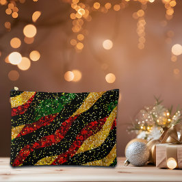 Rot-Gelb-Schwarze Wellen des festlichen Glitzer Zubehörtasche