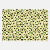 Rot-Gelb-Sonnenblumen-Blumenmuster Geschenkpapier Set (Vorderseite 3)