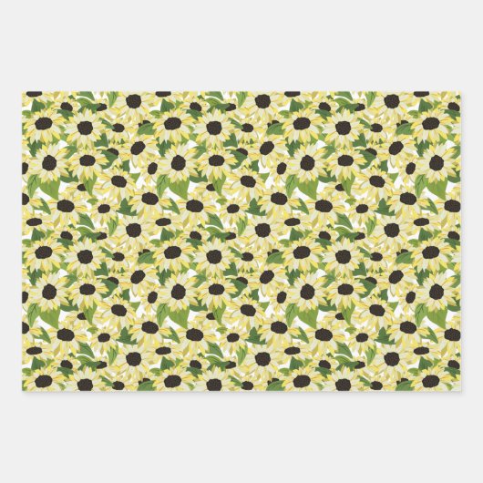 Rot-Gelb-Sonnenblumen-Blumenmuster Geschenkpapier Set (Vorderseite 3)
