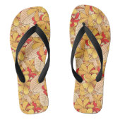 Rot-Gelb-tropisches Muster Badesandalen (Fußbett)