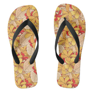 Rot-Gelb-tropisches Muster Badesandalen
