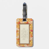 Rot-Gelb-tropisches Muster Modernes Monogramm Gepäckanhänger (Rückseite vertikal)