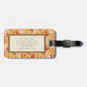 Rot-Gelb-tropisches Muster Modernes Monogramm Gepäckanhänger (Rückseite horizontal)