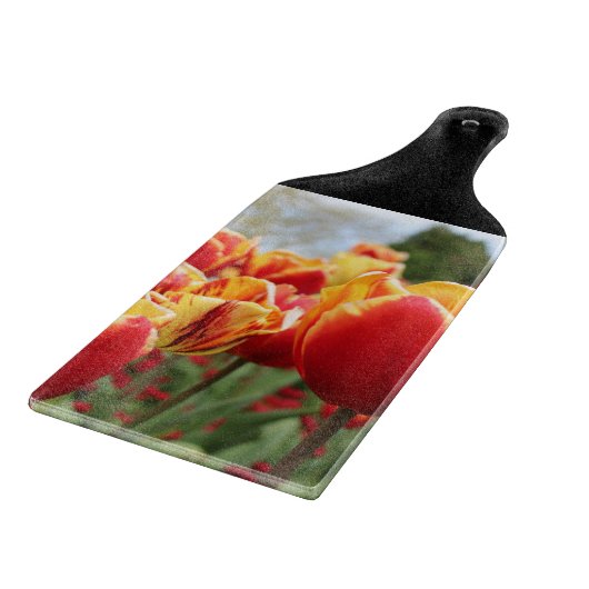 Rot/Gelb-Tulpen Schneidebrett (Ecke)