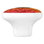 Rot-Gelb- und Abstrakt-grünes Rauchdesign Keramikknauf (Seitenansicht)