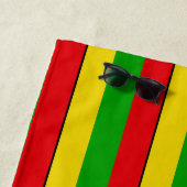 Rot Gelb und Grün Rasta-Gestreift Strandtuch (Beispiel)