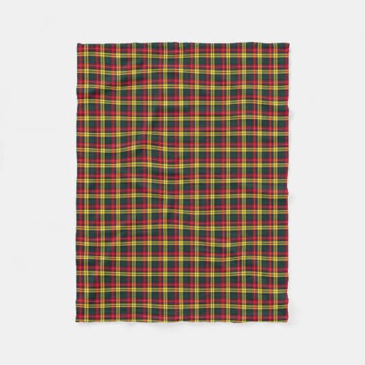 Rot, Gelb und Grüner Buchanan Clan Tartan Fleecedecke (Vorderseite)