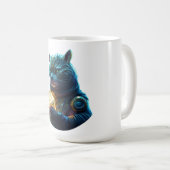 Rot-Gelb- und grünes Fraktal Design Kaffeetasse (VorderseiteRechts)