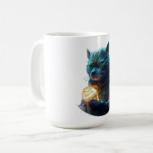 Rot-Gelb- und grünes Fraktal Design Kaffeetasse (Vorderseite Links)