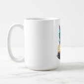 Rot-Gelb- und grünes Fraktal Design Kaffeetasse (Links)