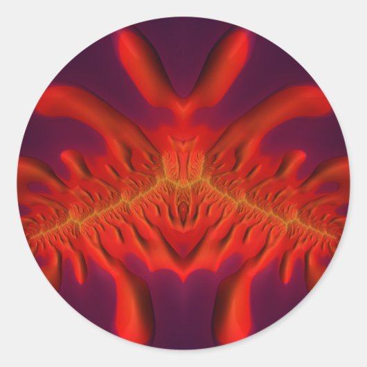 Rot, gelb und Lila ~ Klassischer Rundaufkleber Runder Aufkleber (Vorderseite)