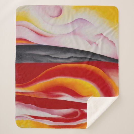 Rot, Gelb und Schwarz | Georgia O'Keeffe | Sherpadecke (Vorderseite)