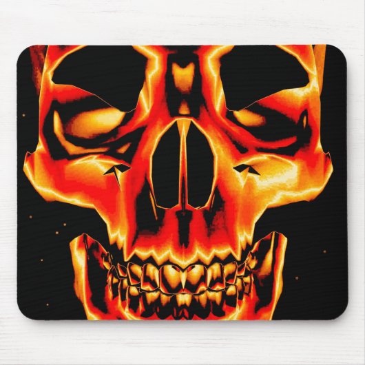 Rot-Gelb- und Schwarz-Skull-Mousepad Mousepad (Vorne)