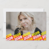 Rot, Gelb und Weiß Abschluss 2 Foto Einladung (Rückseite)